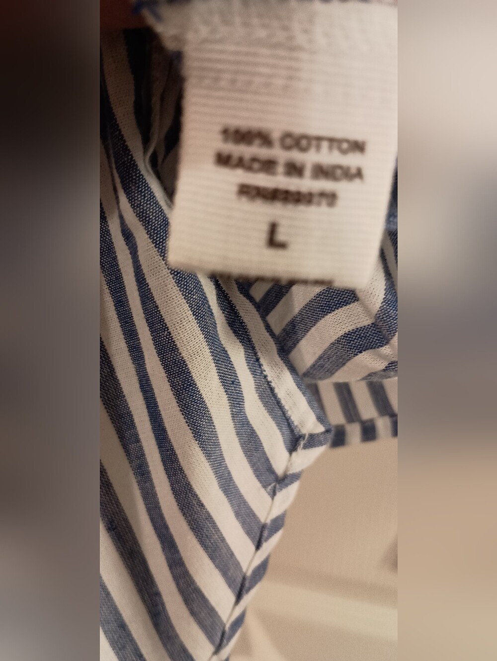 Eden & Olivia Navy and White Striped Button-Down Shirt - Picture 16 of 16